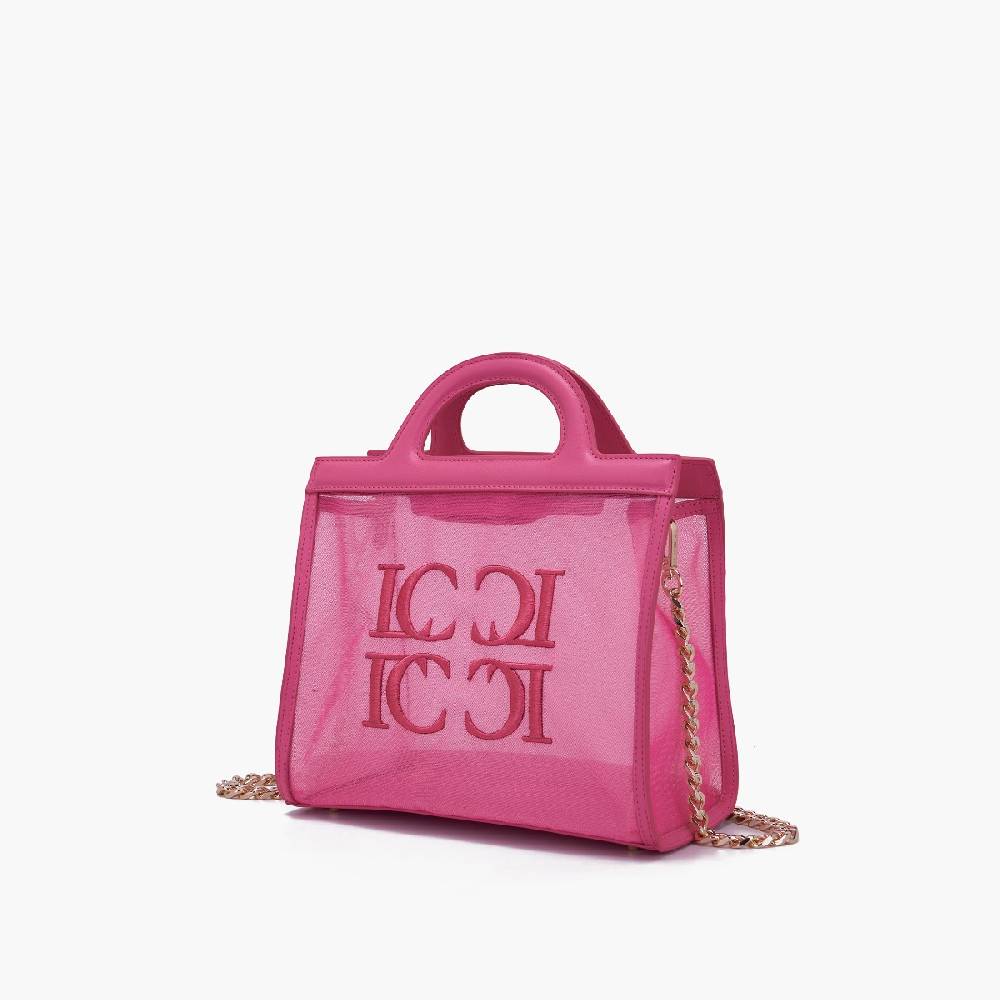 La Carrie BORSA SHOPPING SQUARE PINK Nuova