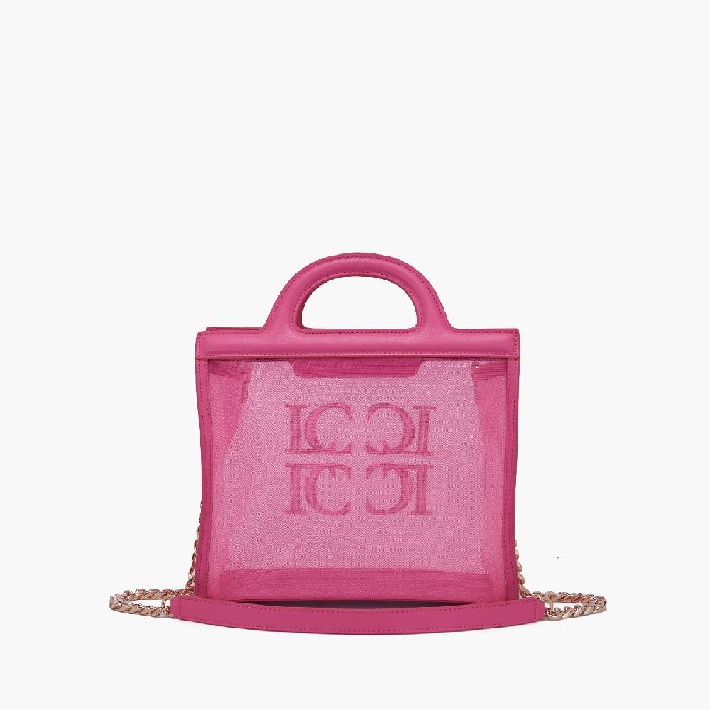 La Carrie BORSA SHOPPING SQUARE PINK Nuova