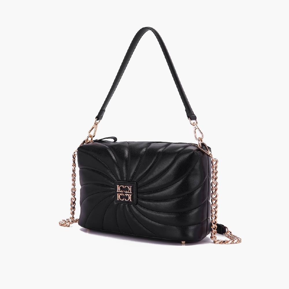 La Carrie BORSA A SPALLA OYSTER NERA Spedizione Gratuita