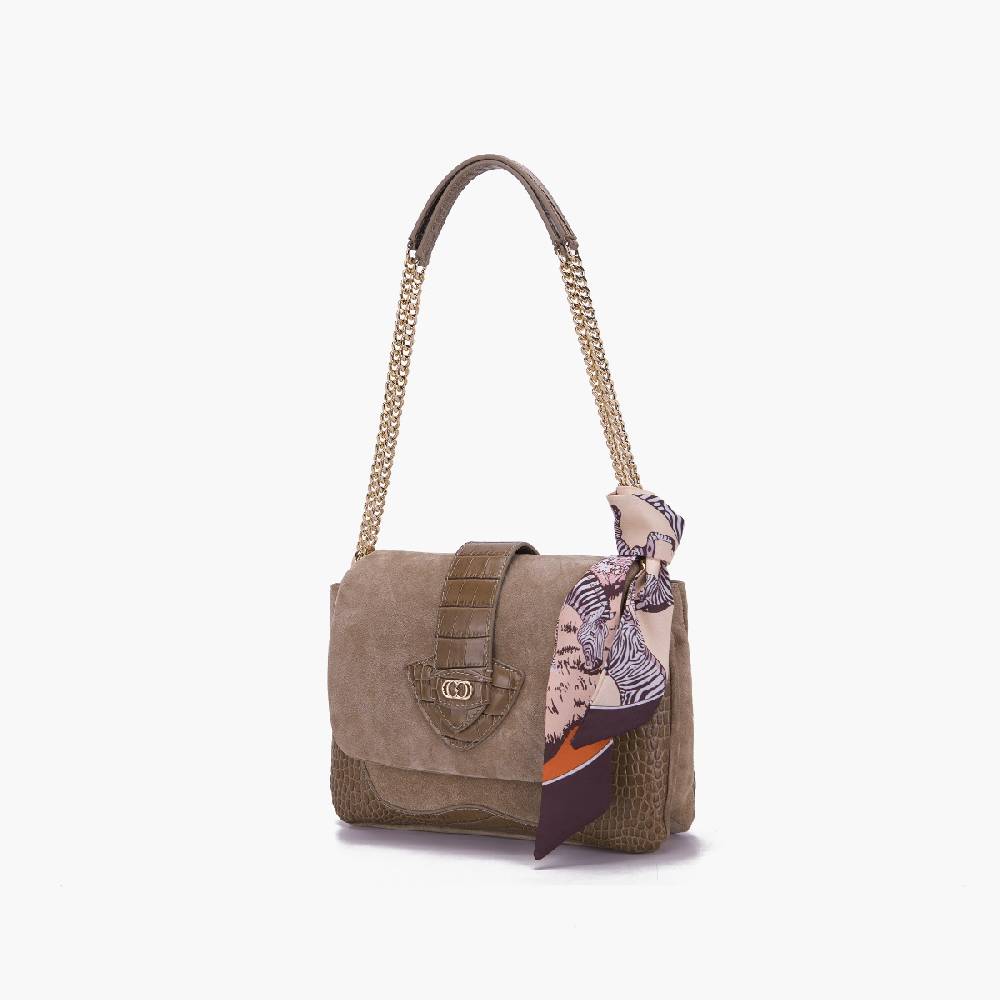La Carrie BORSA A SPALLA TEMPEST TAUPE Soddisfazione Garantita