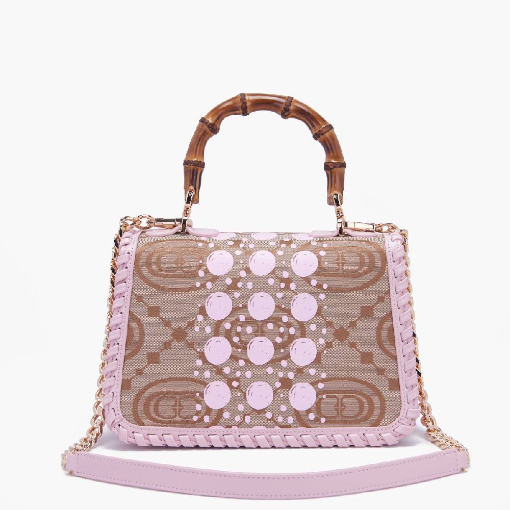 La Carrie BORSA A MANO MONOGRAM ROSA Sottocosto