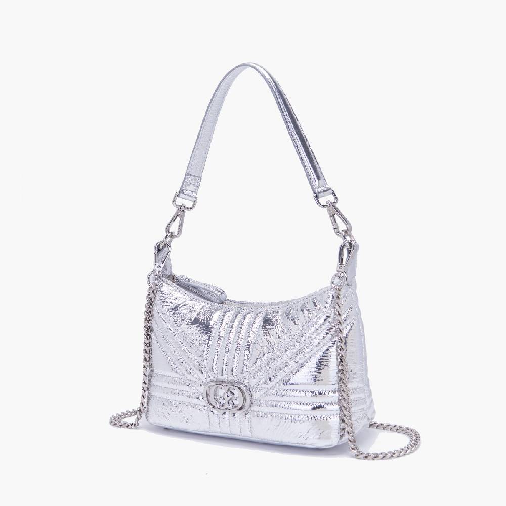 La Carrie MINI BORSA A SPALLA SHINY SILVER Novità