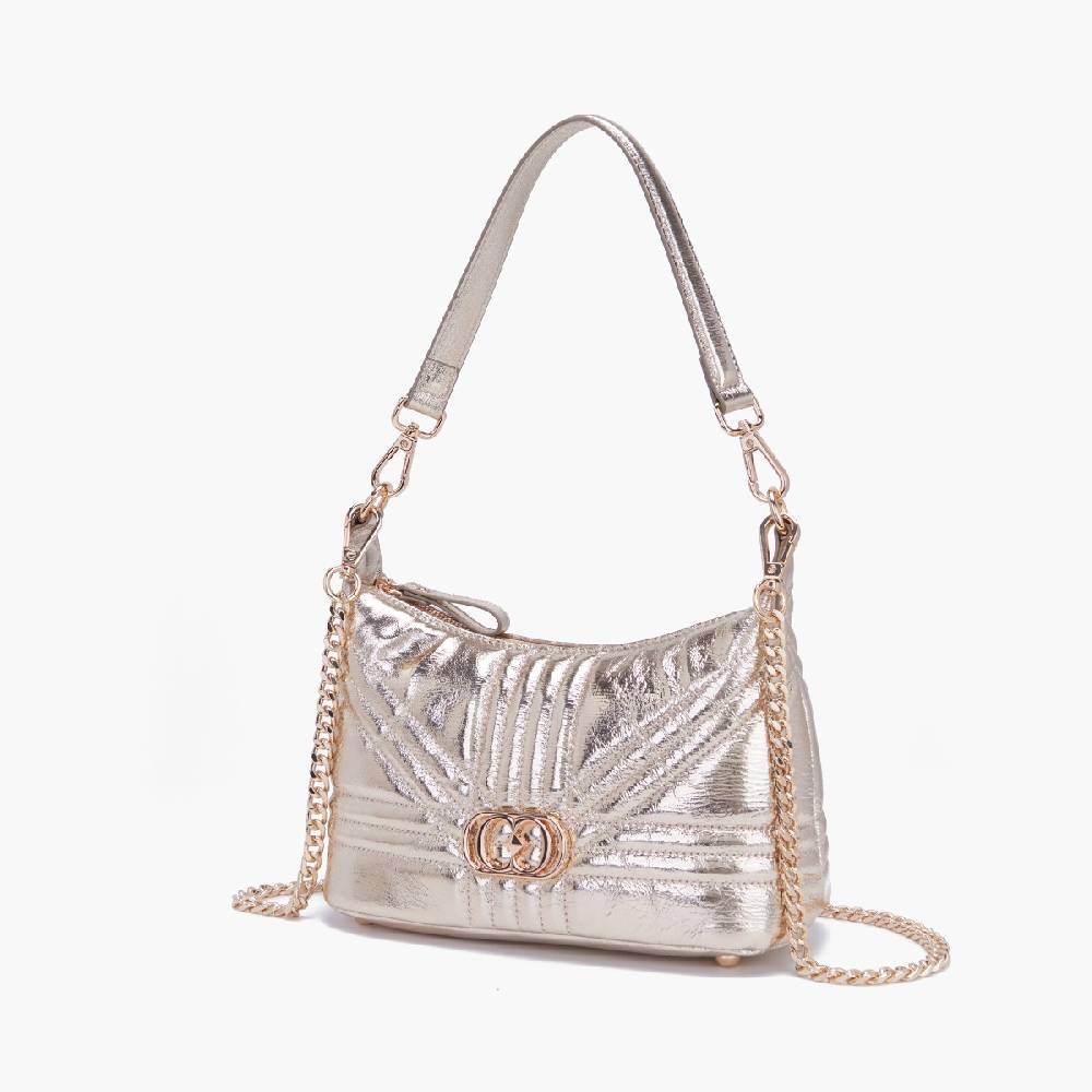 La Carrie MINI BORSA A SPALLA SHINY GOLD Presa
