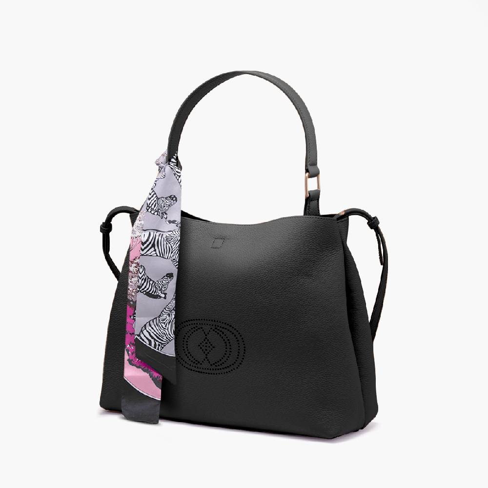 La Carrie BORSA SHOPPING DRILLED NERA Offerta