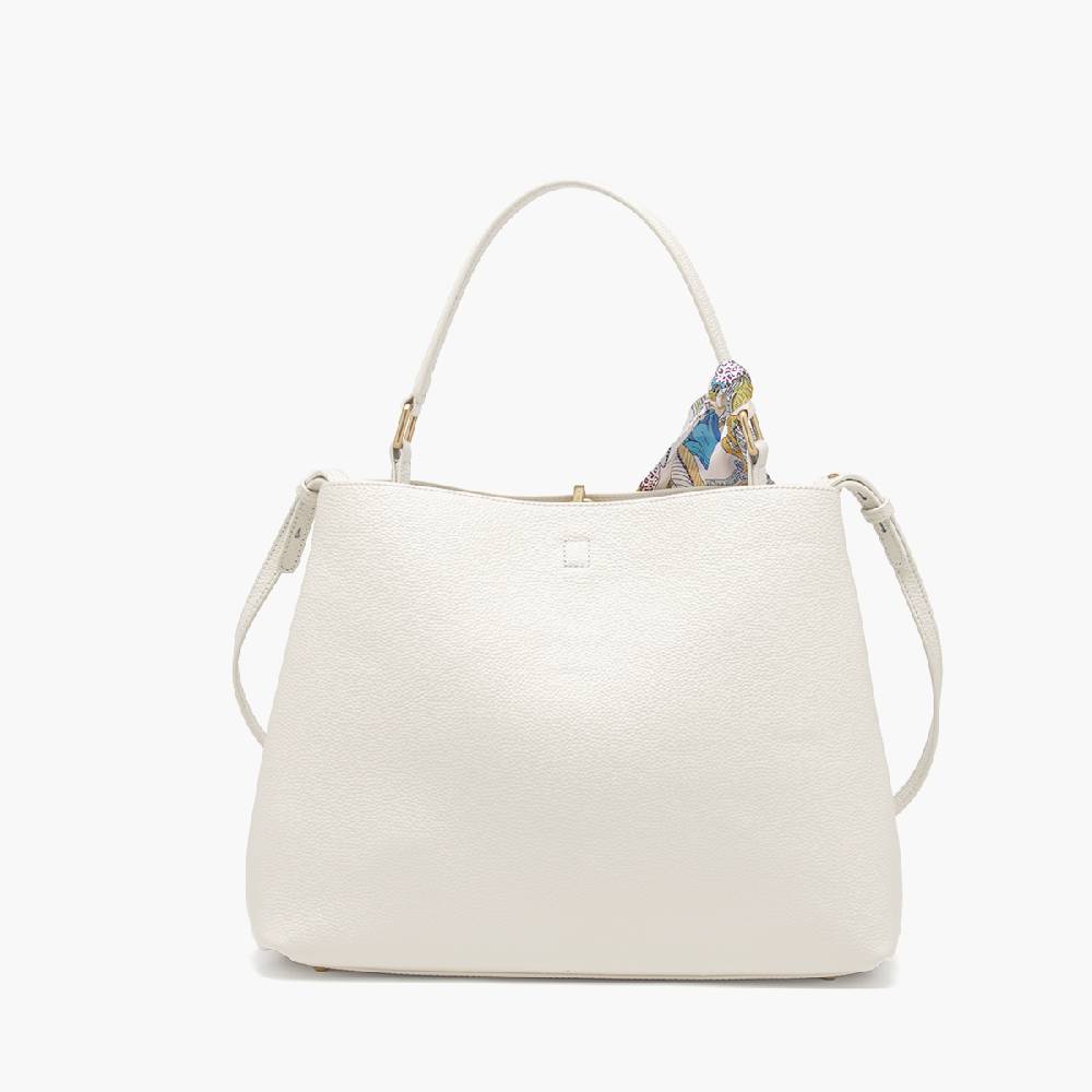 La Carrie BORSA SHOPPING DRILLED CREMA Economico