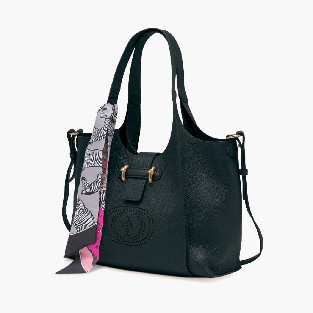 La Carrie BORSA SHOPPING DRILLED NERA In Vendita