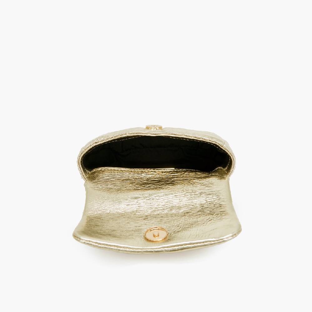 La Carrie MINI BORSA A SPALLA SHINY GOLD Vendita Calda