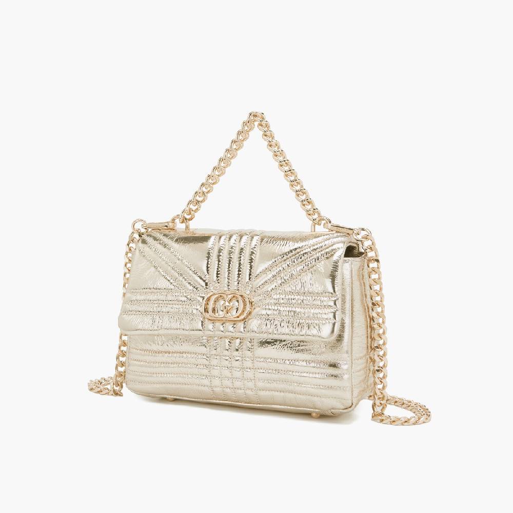 La Carrie BORSA A MANO SHINY GOLD Nuova