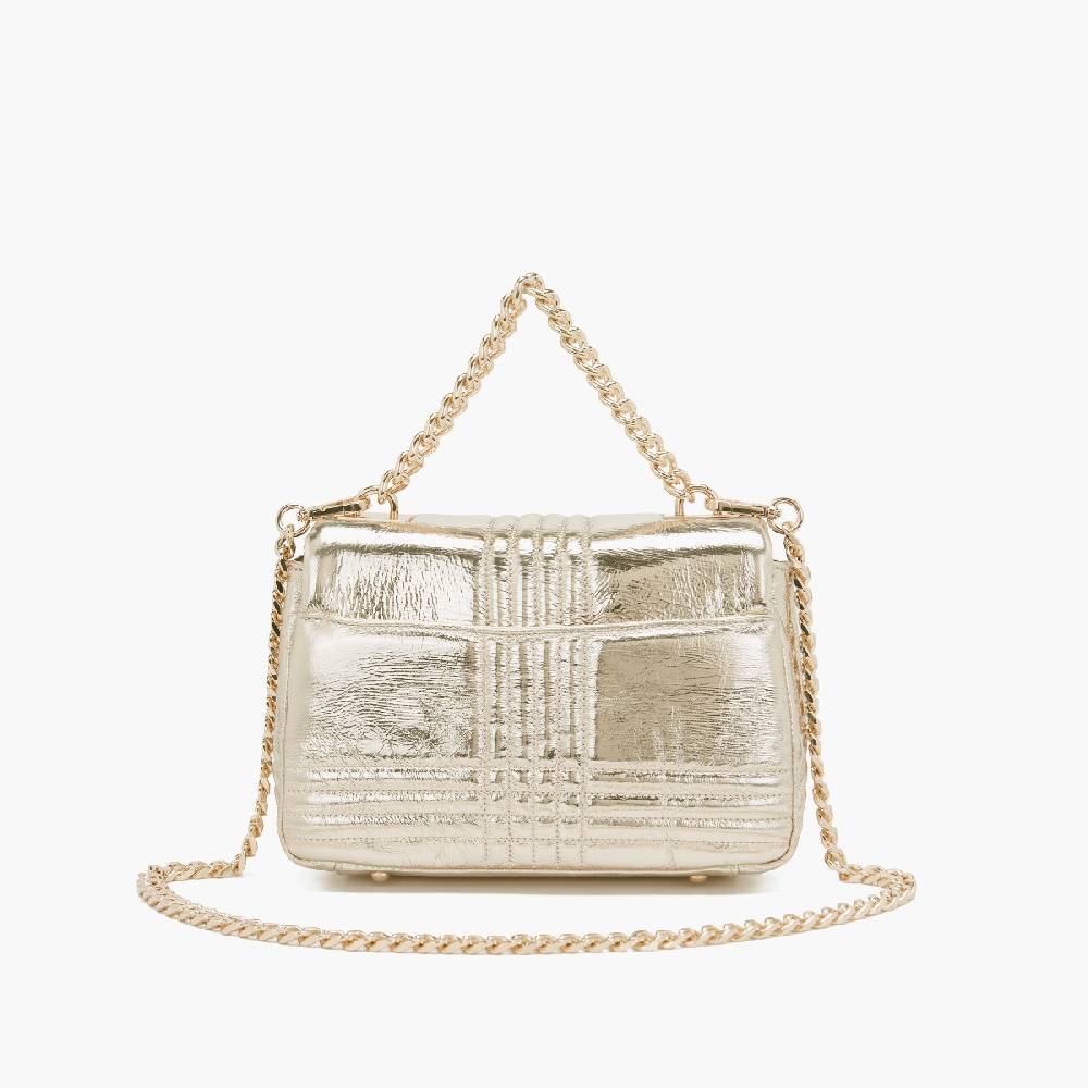 La Carrie BORSA A MANO SHINY GOLD Nuova