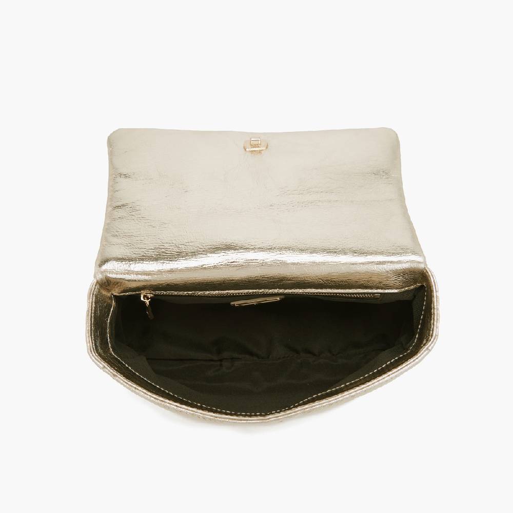 La Carrie BORSA A MANO SHINY GOLD Nuova