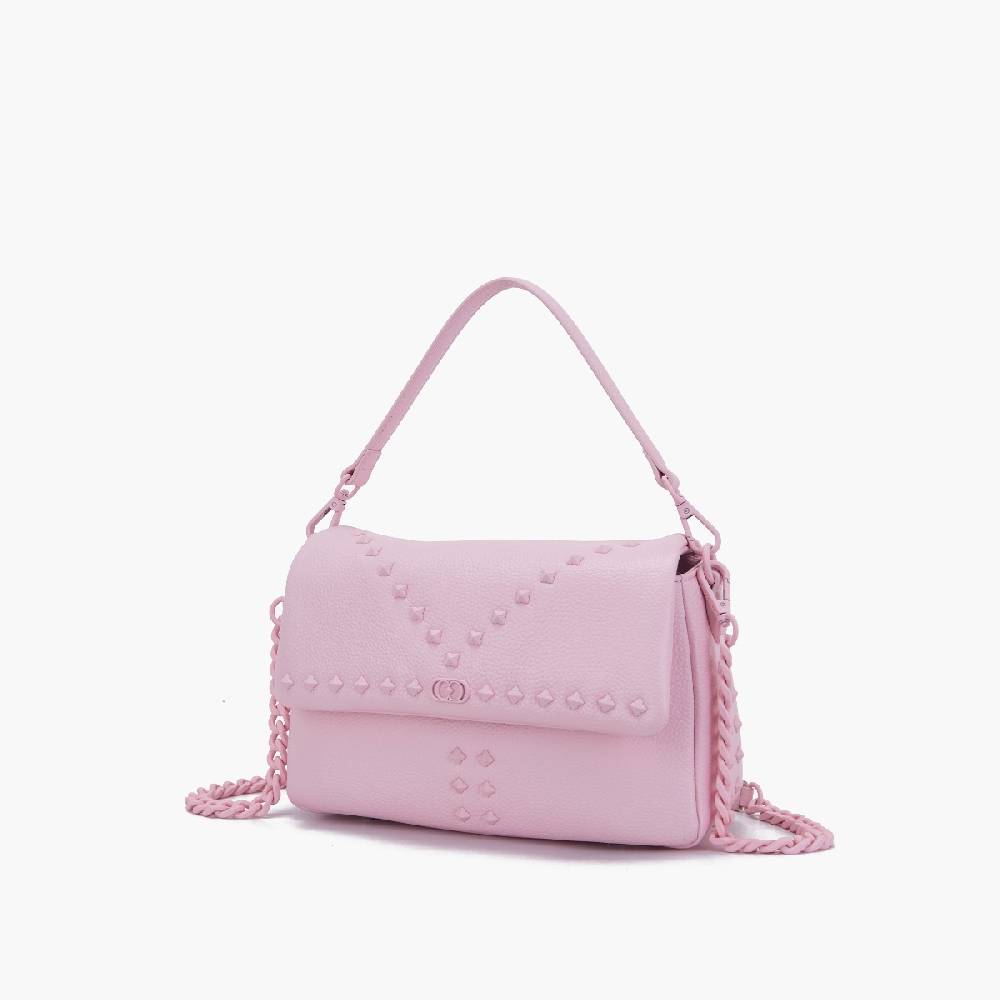 La Carrie PINK HAND BAG IN TUMBLED LEATHER Nuovo