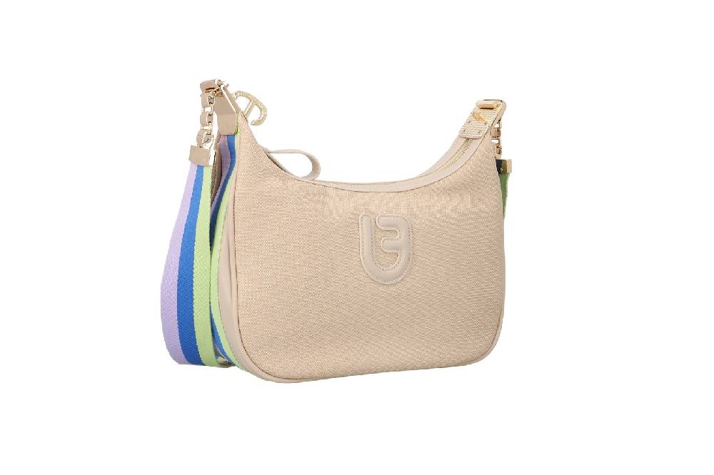 L.Pucci Farah Stripes Canvas Beige Vendita Calda