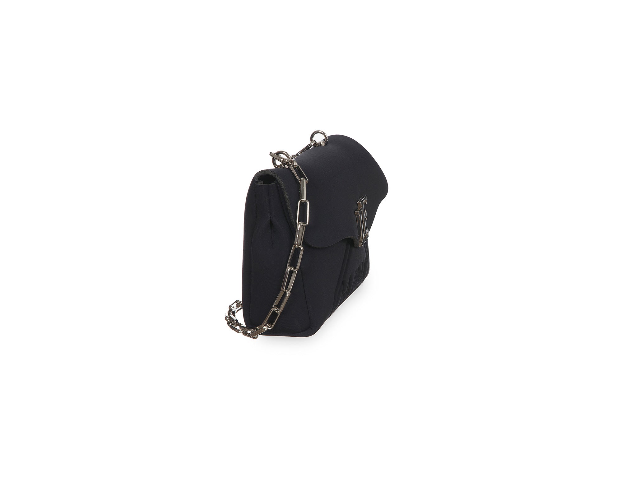 L.Pucci Valentina Med Tekno Fabric Black Negozi Online