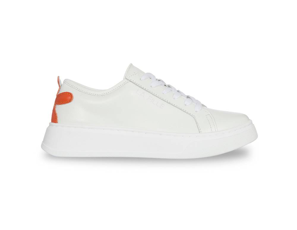 L.Pucci Sneakers P91212P Ecru-Orange Sconti VIP