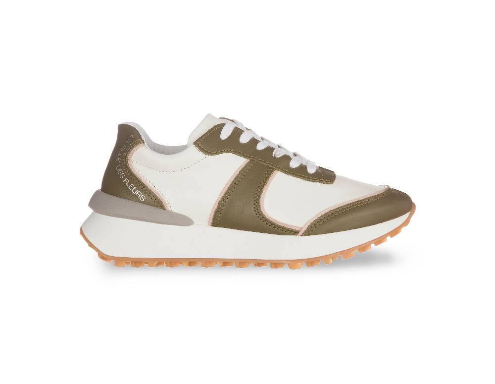 L.Pucci Missouri Leather White-Green Aviation Sostegno trimestrale
