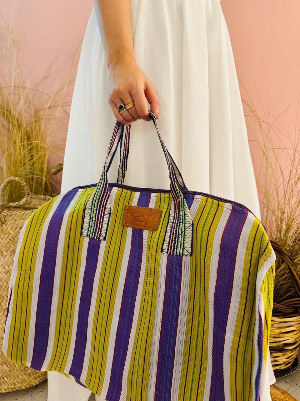 ﻿La Sellerie borsone TULUM viola Prezzo Ridotto