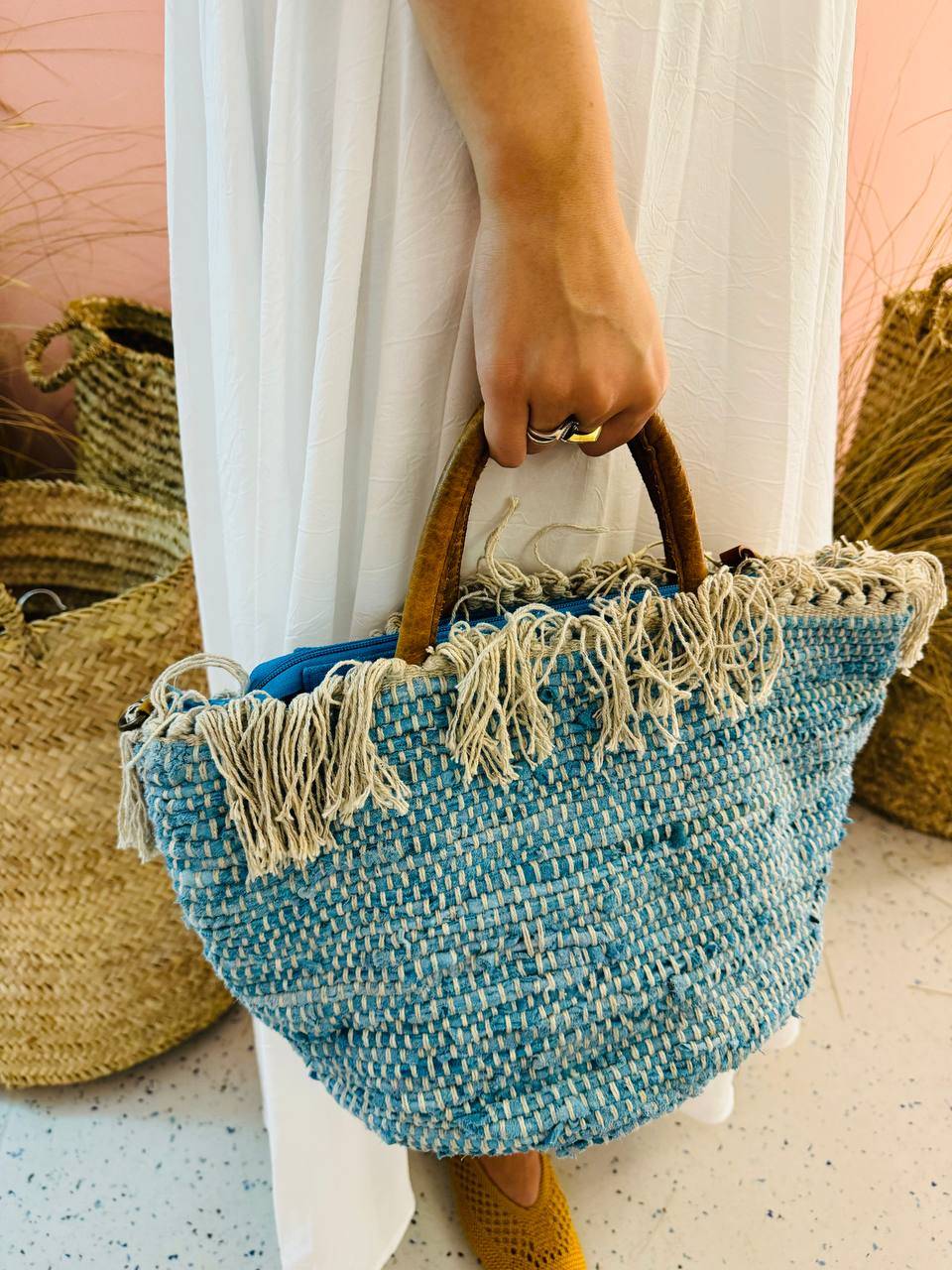 La Sellerie MASSERIA bag celeste Vendita Calda