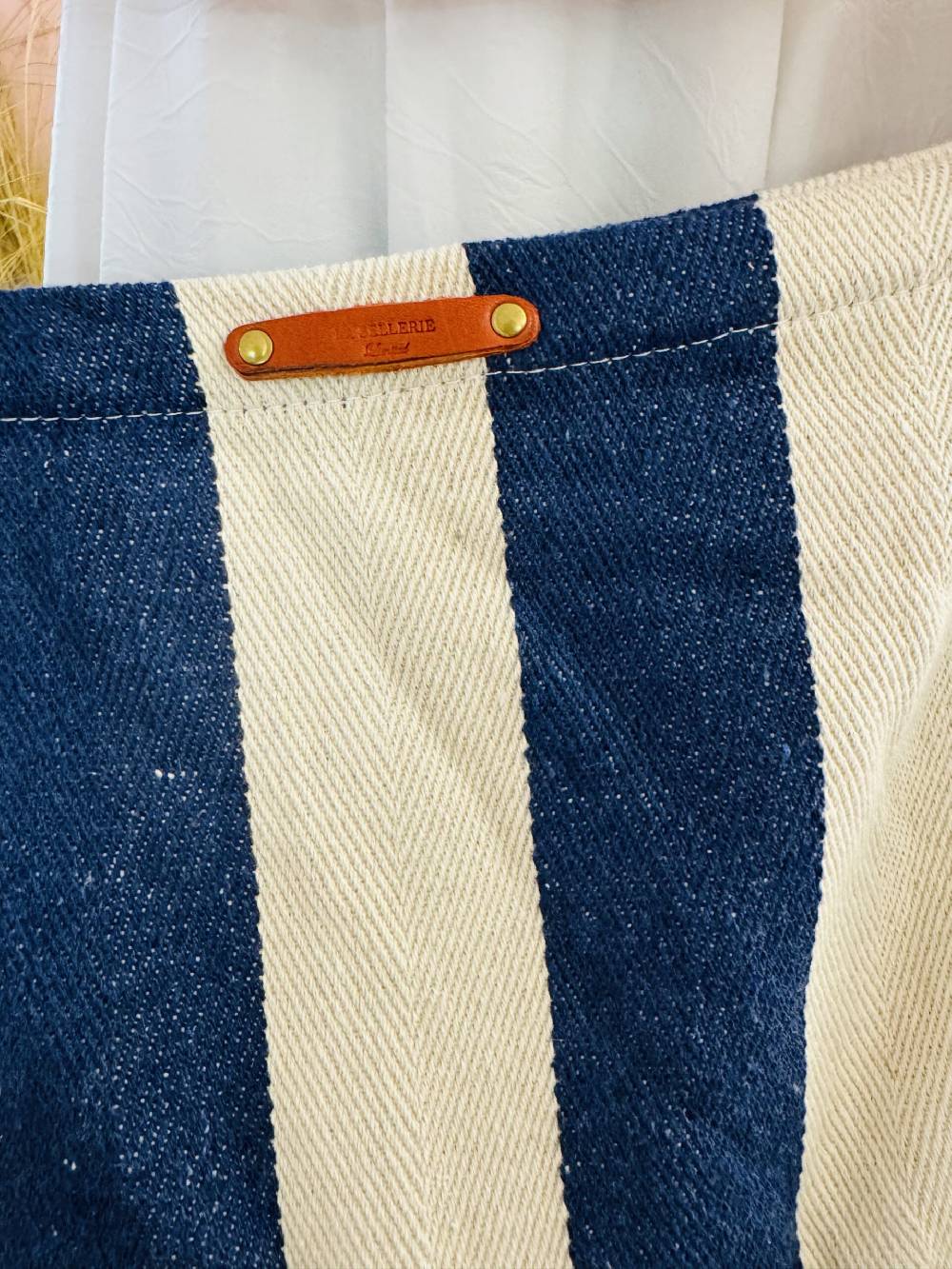 La Sellerie Portofino bag blu righe larghe Saldi Di Fabbrica