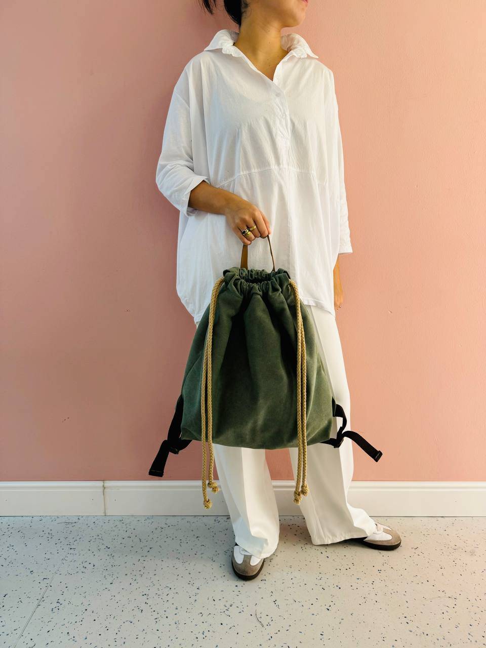 La Sellerie COUNTRY backpack green In Saldo