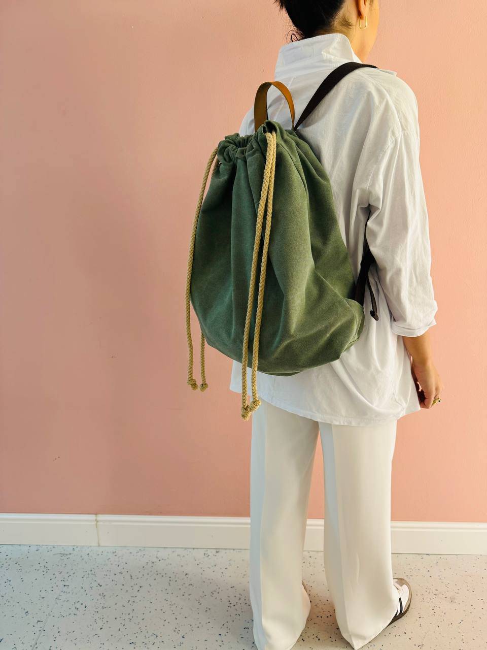 La Sellerie COUNTRY backpack green In Saldo