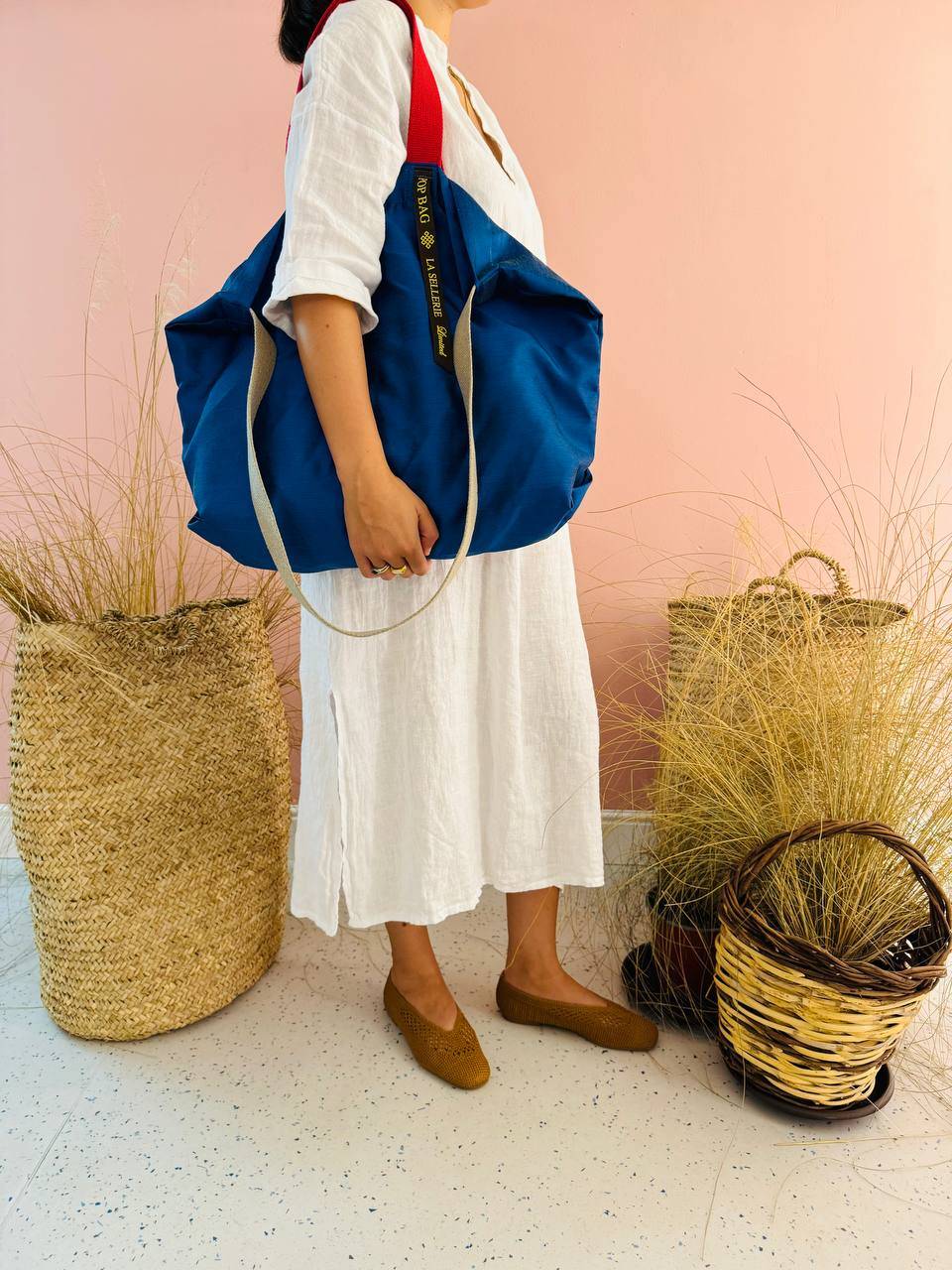 La Sellerie POP BAG Shantung blu Affare Del Giorno