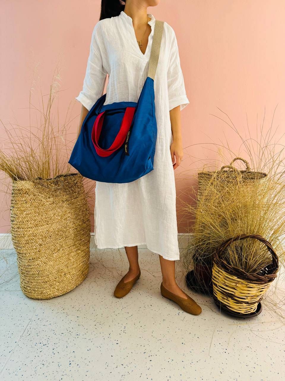 La Sellerie POP BAG Shantung blu Affare Del Giorno