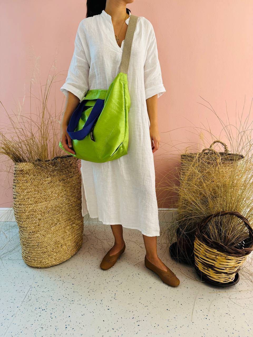 La Sellerie POP BAG Shantung verde mela Prezzo Ridotto