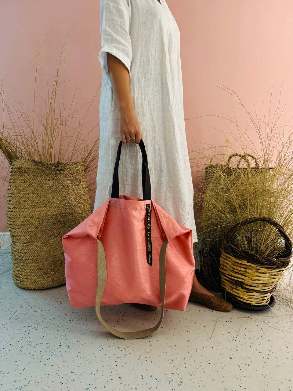 La Sellerie POP BAG Shantung rosa Sottocosto