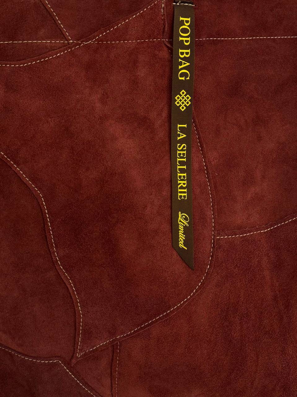 La Sellerie POP BAG suede dark red PATCHWORK Presa