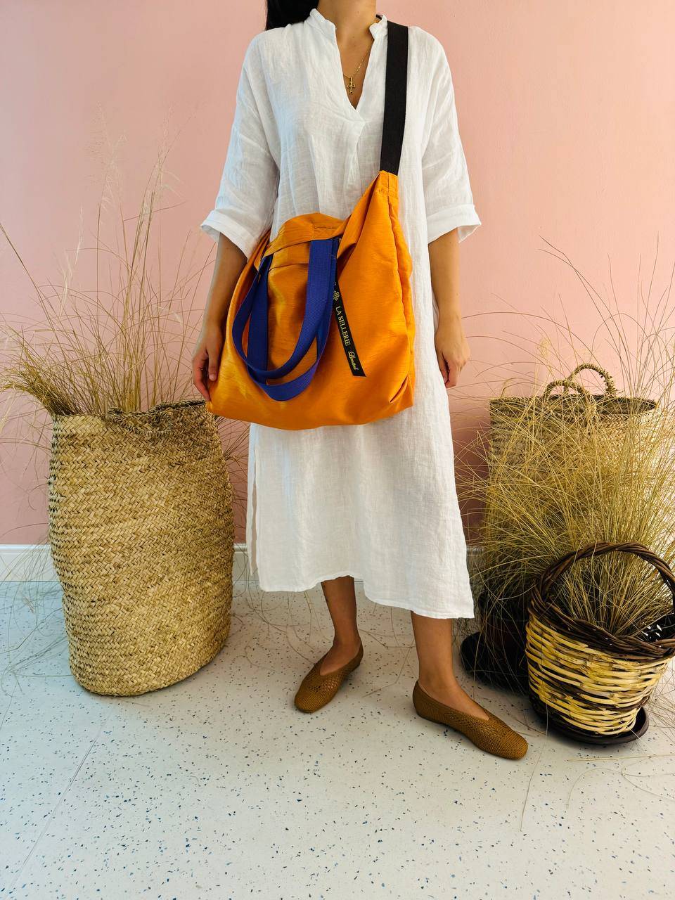 La Sellerie POP BAG Shantung arancio Offerta