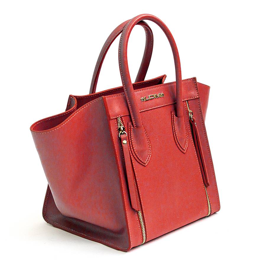 Laura Di Maggio ALIA – Borsa a trapezio in pelle saffiano corallo Offerta