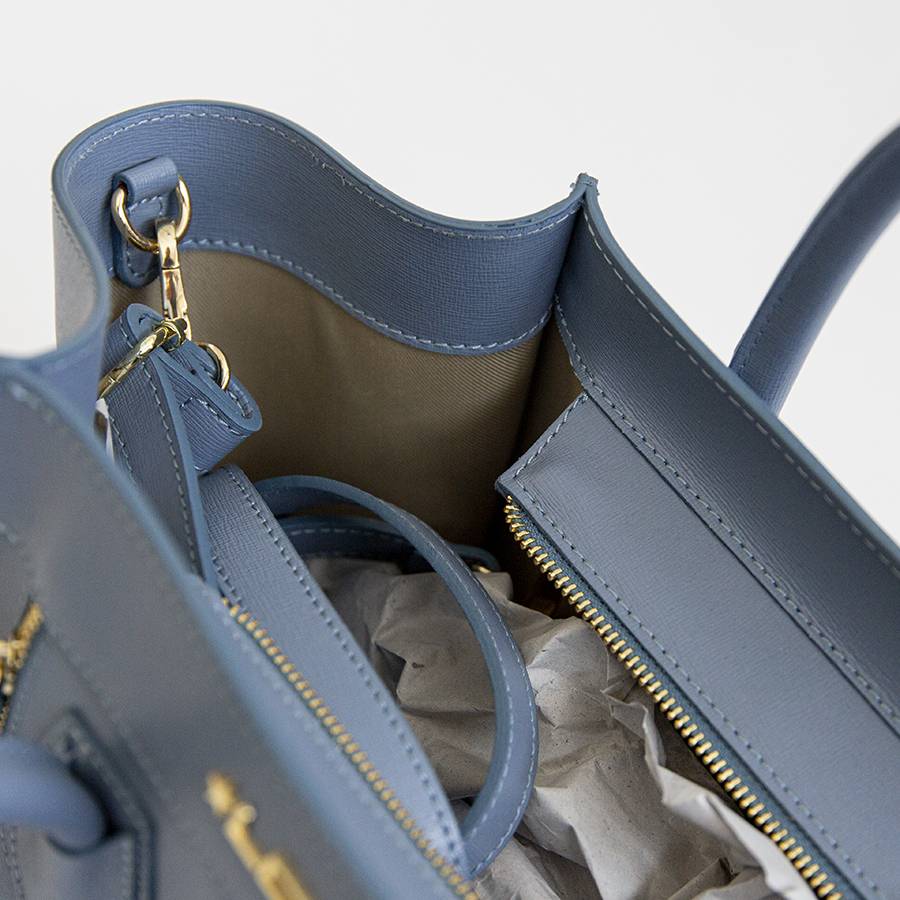Laura Di Maggio ALIA – Borsa a trapezio in pelle saffiano avio Outlet