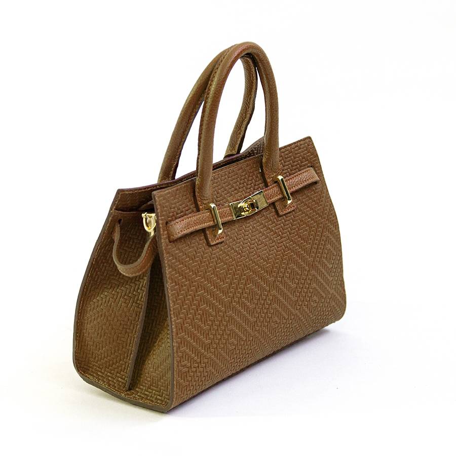 Laura Di Maggio KELLY – Borsa in pelle serigrafata cuoio Vendita Calda
