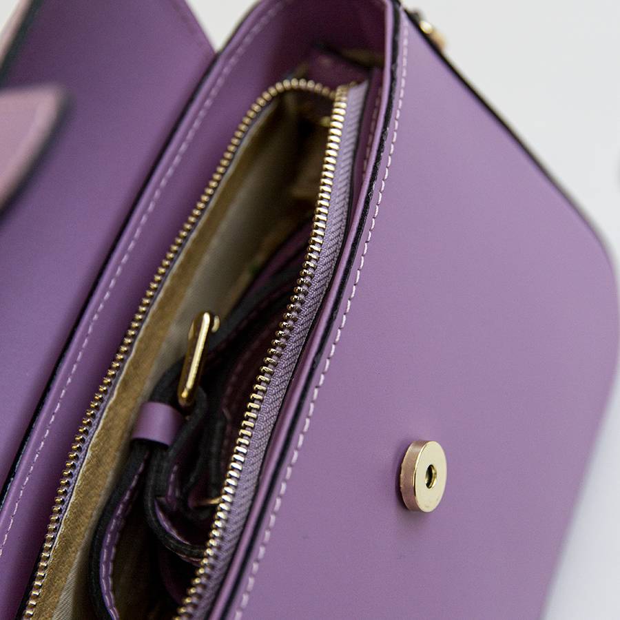 Laura Di Maggio DEA – Postina in pelle elegant lilla Saldi Di Fabbrica