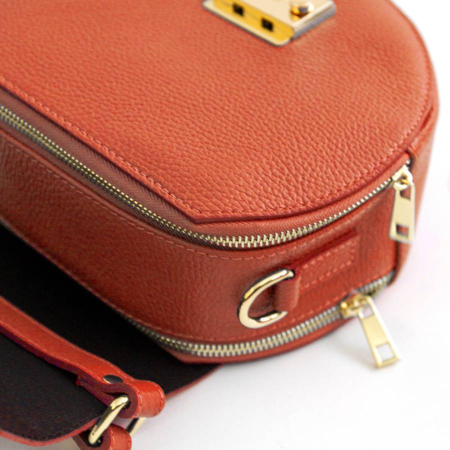 Laura Di Maggio CIRCLE – Borsa tonda in pelle arancio Negozio