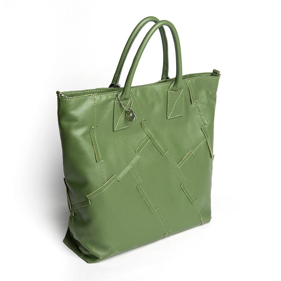 Laura Di Maggio UMA – Tote bag in pelle nappa verde aloe Qualità