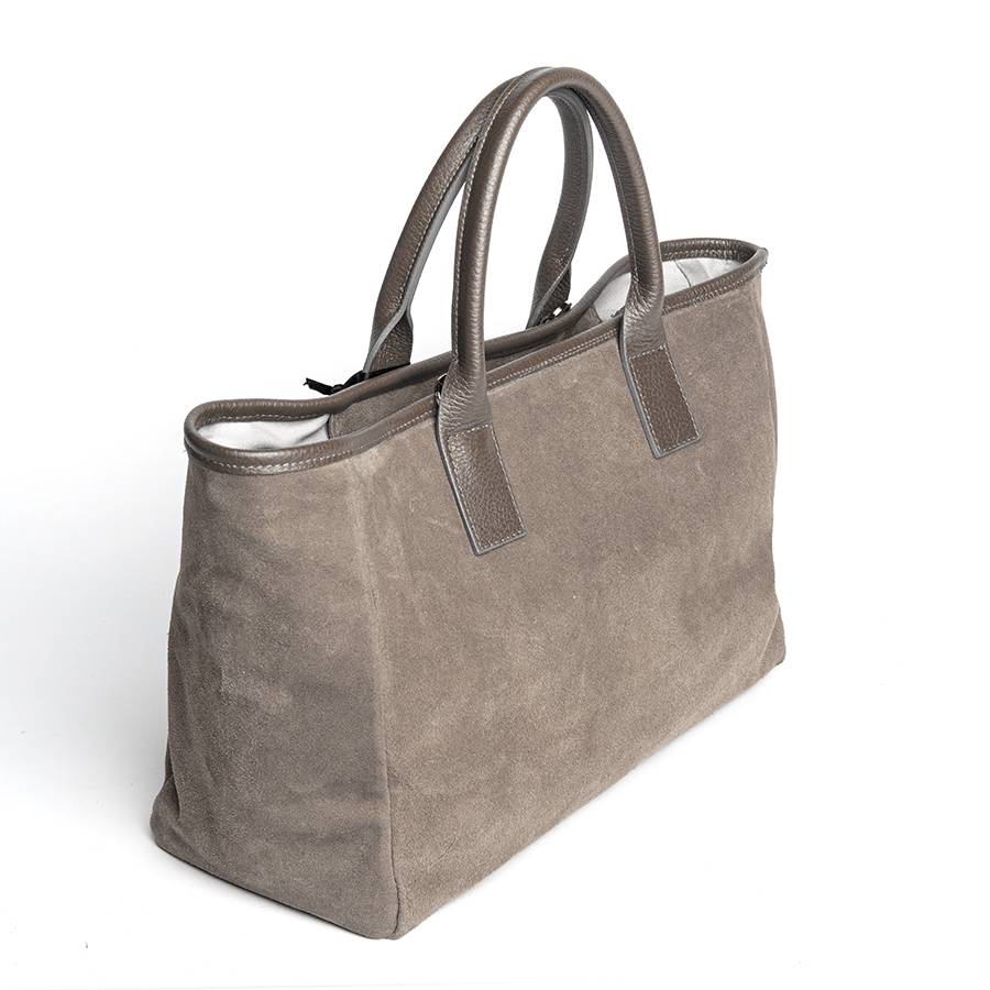 Laura Di Maggio MILANO – Borsa in pelle e camoscio taupe Negozi Online