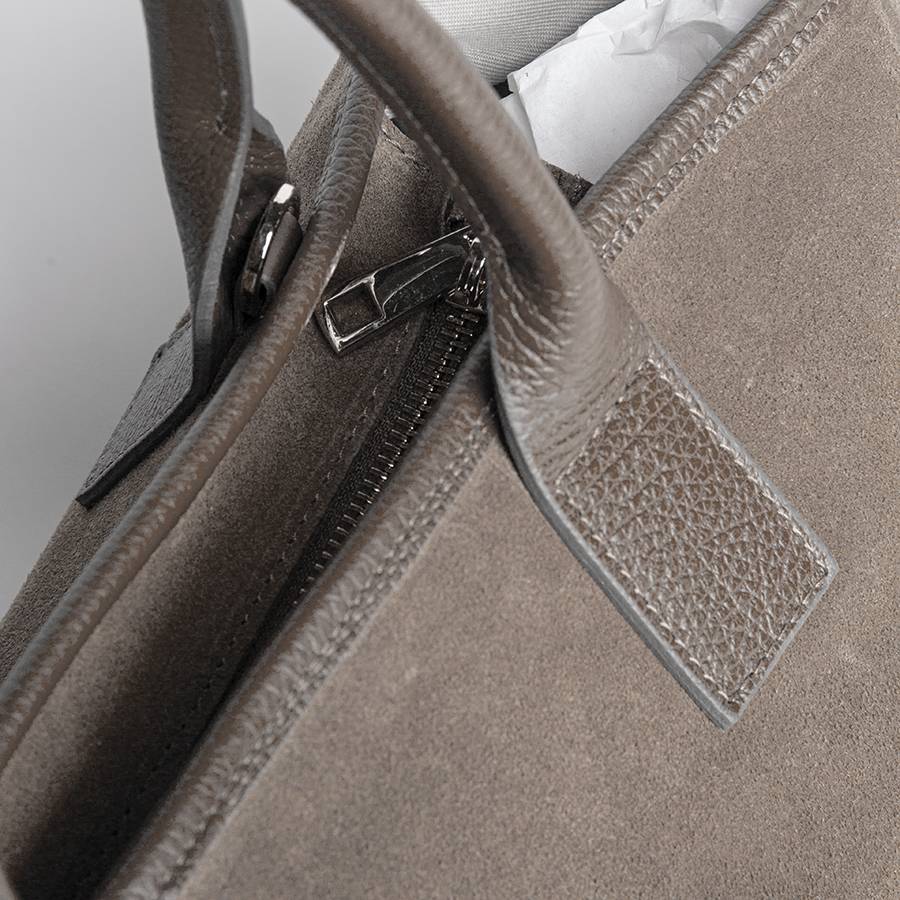 Laura Di Maggio MILANO – Borsa in pelle e camoscio taupe Negozi Online