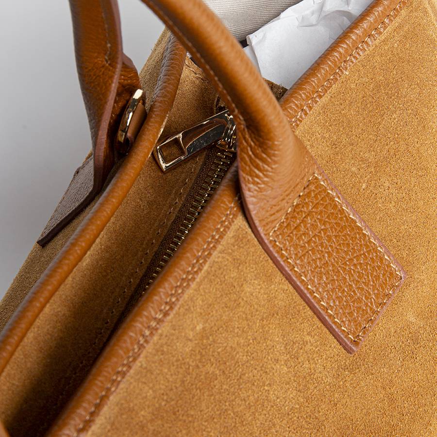 Laura Di Maggio MILANO – Borsa in pelle e camoscio cuoio Acquista Ora