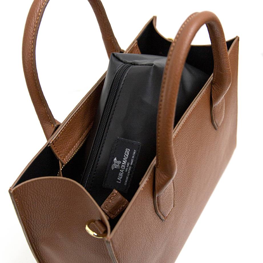 Laura Di Maggio MIRIAM – Borsa in pelle dollaro marrone Consegna Veloce