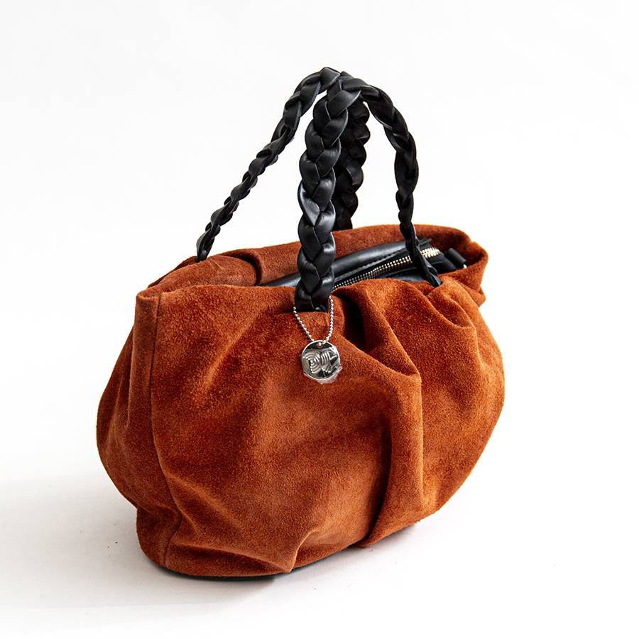 Laura Di Maggio TENDER – Bauletto con manico a treccia in camoscio mattone Fino Al -60%