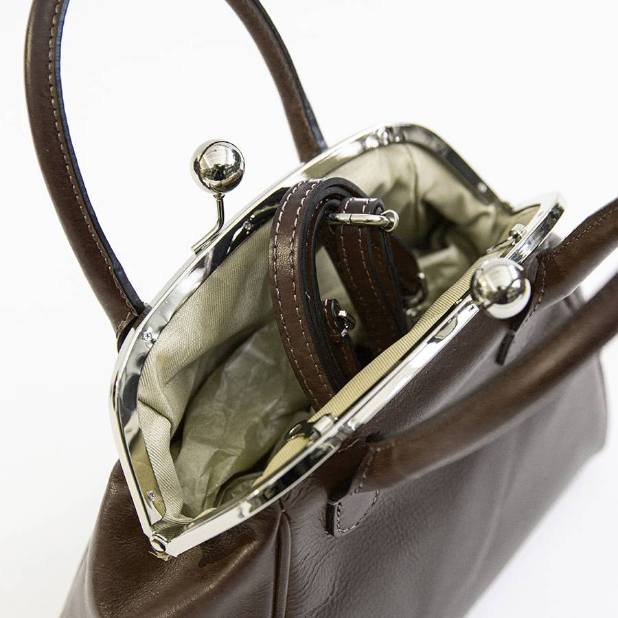 Laura Di Maggio NONNA – Borsa a clutch in nappa testa di moro Sottocosto