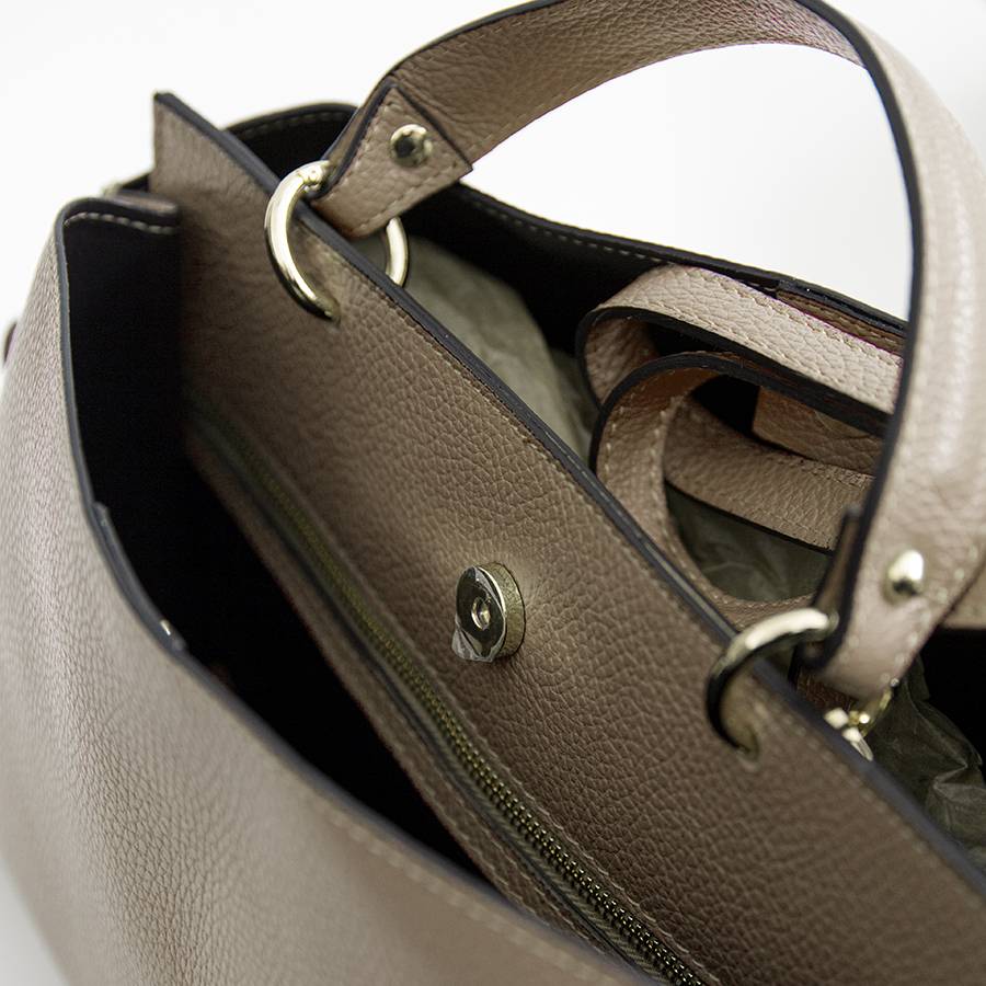 Laura Di Maggio ALEXA – borsa strutturata in pelle dollaro taupe Economico