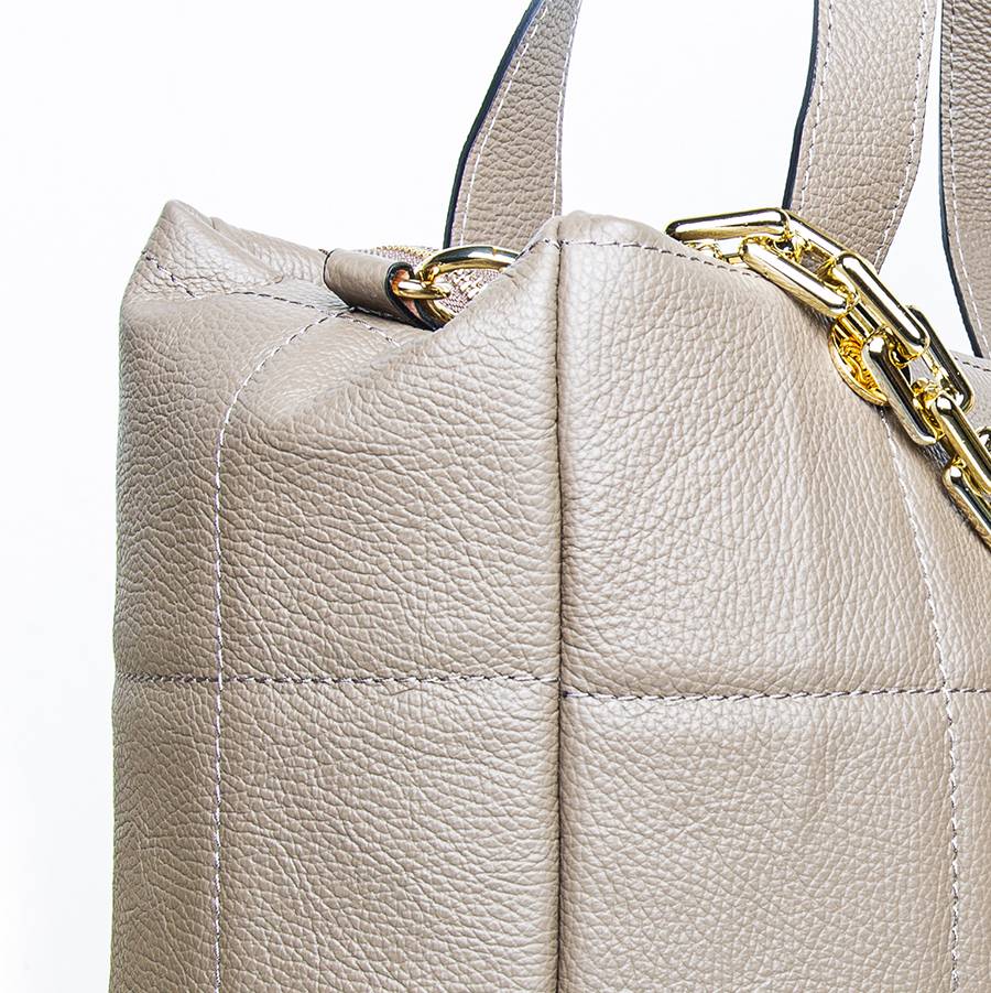 Laura Di Maggio TYRA – Borsa in pelle dollaro trapuntato beige Online
