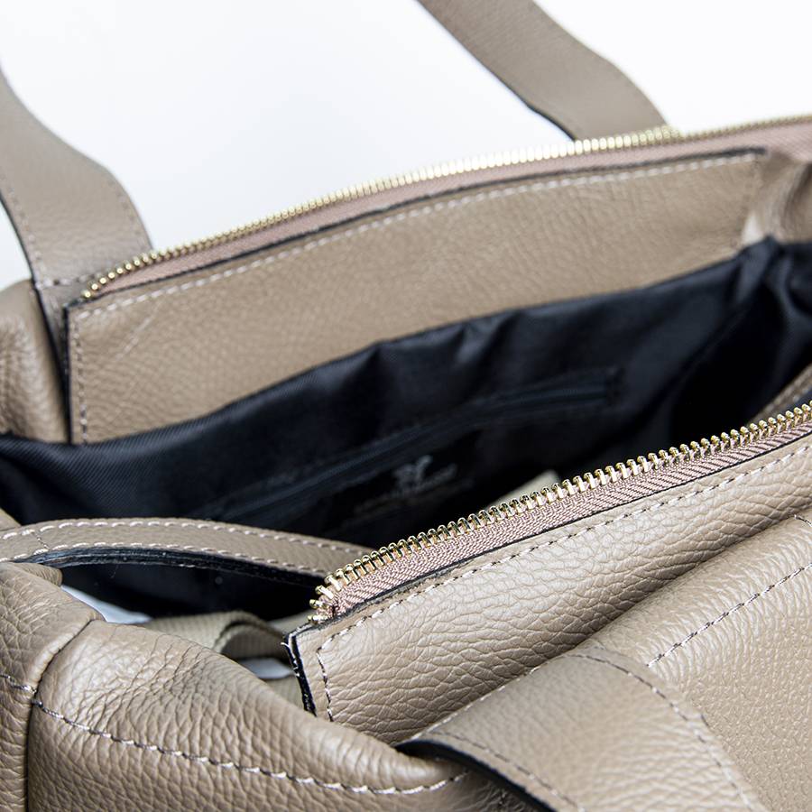 Laura Di Maggio TYRA – Borsa in pelle dollaro trapuntato beige Online