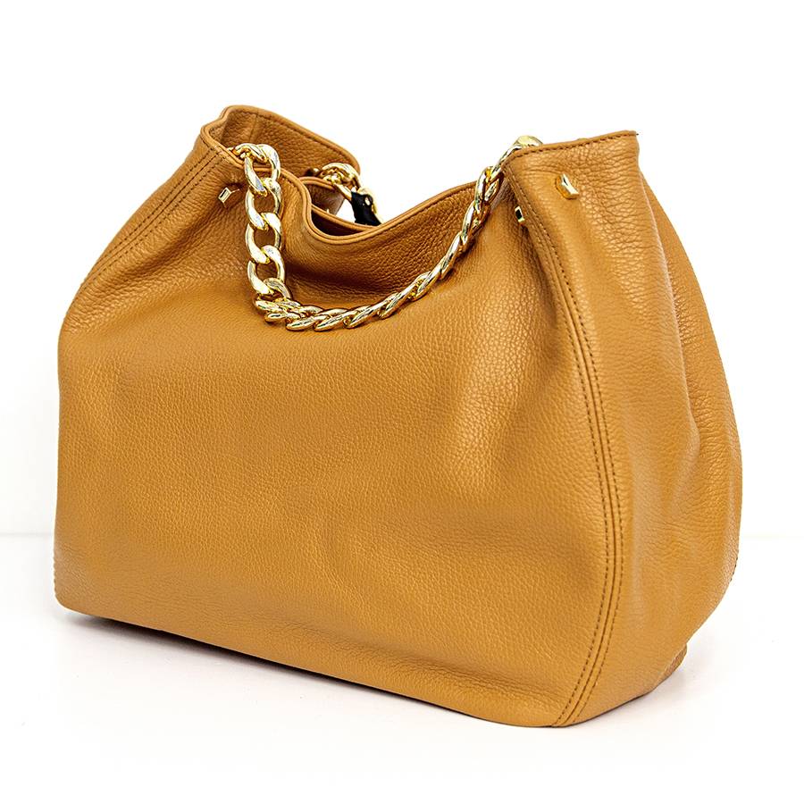 Laura Di Maggio PEACH – borsa a mano con catena in pelle cuoio Saldi