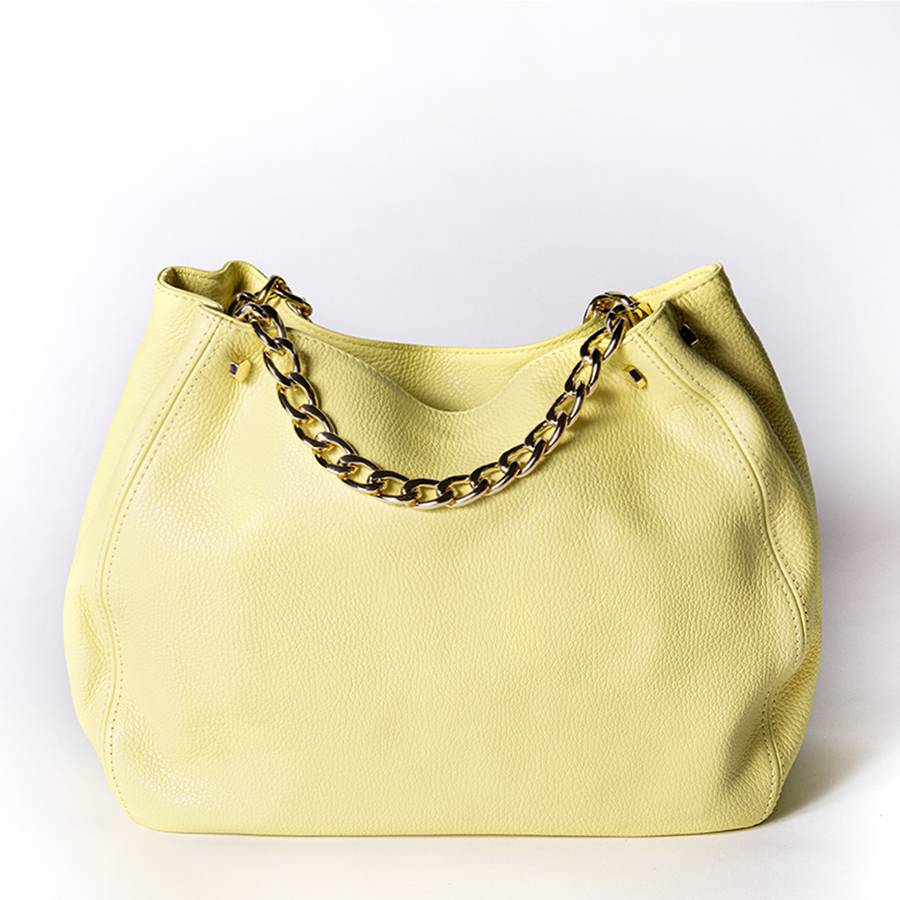 Laura Di Maggio PEACH – borsa a mano con catena in pelle limone Offerte