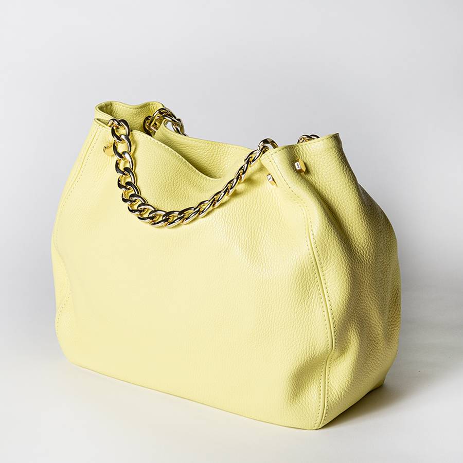 Laura Di Maggio PEACH – borsa a mano con catena in pelle limone Offerte