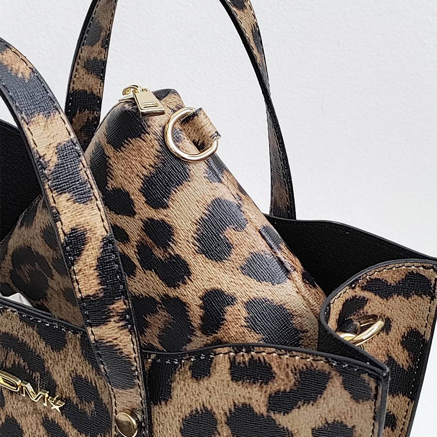Laura Di Maggio LEOPARD BUCKET – secchiello in pelle saffiano stampata Vendite Flash