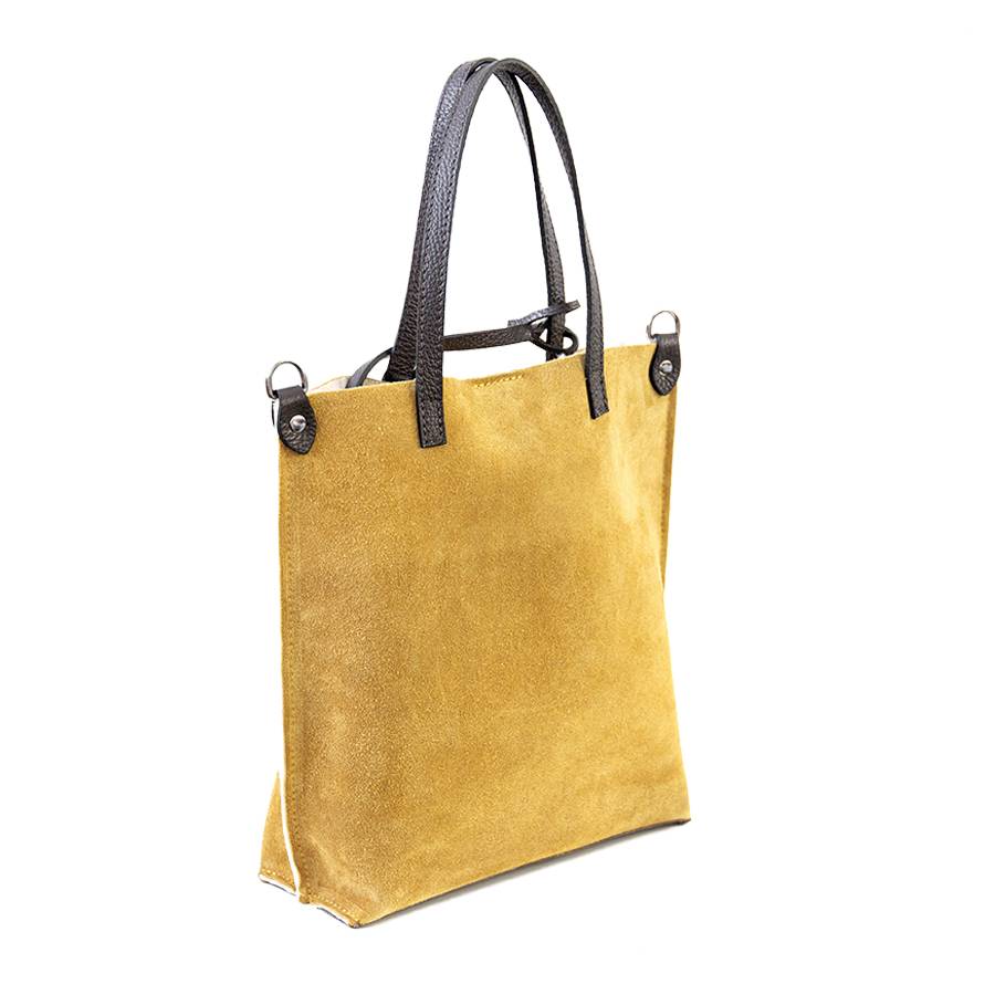 Laura Di Maggio TRUDI – borsa in camoscio ed eco montone ocra Nuova